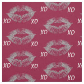 Silver Sparkle Lips XOXO Stoff (Muster)