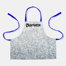 Silver Sparkle Look Blue Strings Girl Diva Stylist Schürze