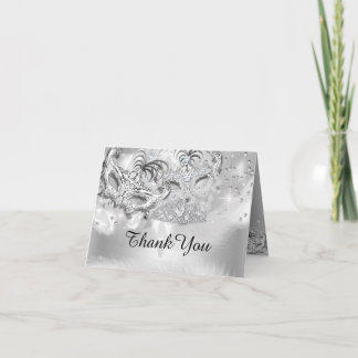 Silver Sparkle Masquerade Danke Karte