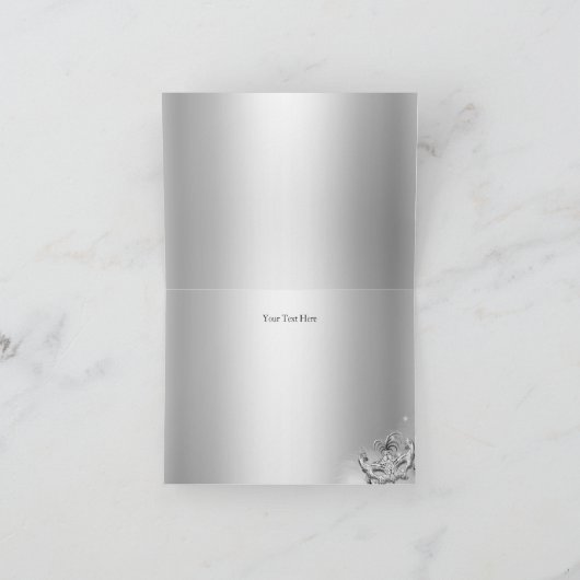 Silver Sparkle Masquerade Danke Karte (Innenseite)