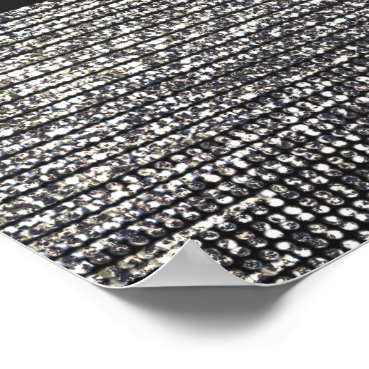 Silver Sparkle Modern Glam Sequins Party Banner Poster (Ecke)