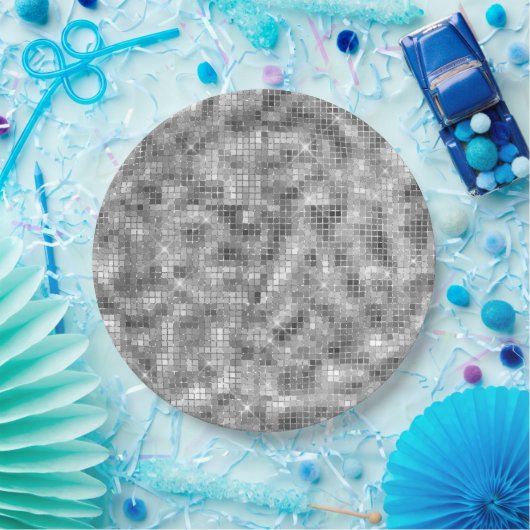 Silver Sparkle Pappteller (Party)