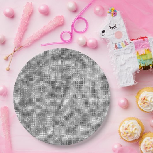 Silver Sparkle Pappteller (Party)