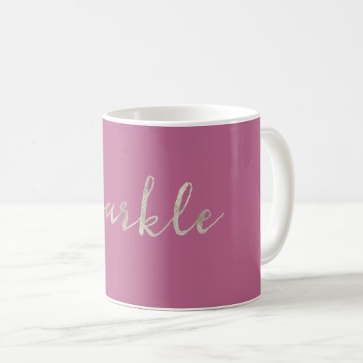 Silver Sparkle Pink Tasse (VorderseiteRechts)