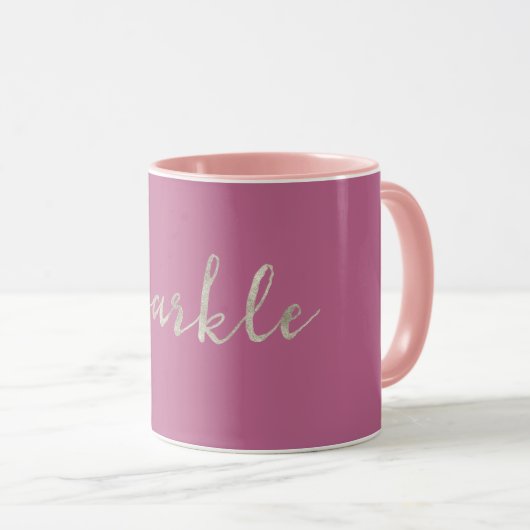 Silver Sparkle Pink Tasse (VorderseiteRechts)