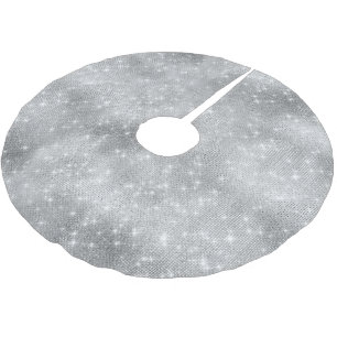 Silver Sparkle Polyester Weihnachtsbaumdecke