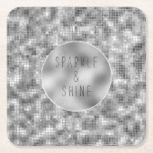 Silver Sparkle Rechteckiger Pappuntersetzer (Vorderseite)