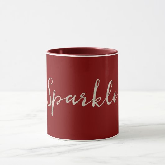 Silver Sparkle Red Burgundy Tasse (Zentrum)