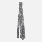 Silver Sparkle Sequin Disco Glam Neck Tie Krawatte (Rückseite)