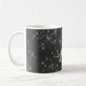 Silver Sparkle Shimmer Monogram Name & Initial Kaffeetasse (Links)