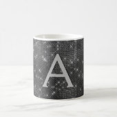 Silver Sparkle Shimmer Monogram Name & Initial Kaffeetasse (Mittel)