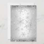 Silver Sparkle Snowflake Sweet 16 Einladung (Rückseite)