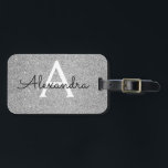 Silver Sparkle Twinkle Glitzer Monogram Name Gepäckanhänger<br><div class="desc">Silver Twinkle Sparkle Glitzer Monogram Name und Initial Luggage Tag. Diese Taschenmarke ist ideal für Zurück in die Schule,  Arbeit oder Reisen. Der Glitzer und Silver Luggage Tag ist auch eine großartige Gastgeschenk Hochzeit für Bridesmaids.</div>