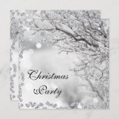 Silver Sparkle Winter Weihnachtsfest Party Doppels Einladung (Vorne/Hinten)