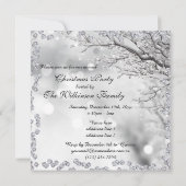 Silver Sparkle Winter Weihnachtsfest Party Doppels Einladung (Rückseite)