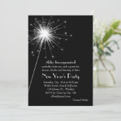 Silver Sparklers Silver Silver Party Einladung (Stehend Vorderseite)