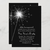 Silver Sparklers Silver Silver Party Einladung (Vorne/Hinten)