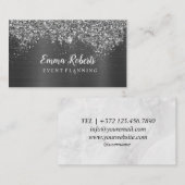 Silver Sparkling Event Planning Visitenkarte (Vorne/Hinten)