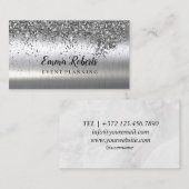 Silver Sparkling Event Planning Visitenkarte (Vorne/Hinten)