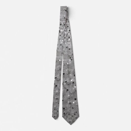 Silver Sparkling Sequin Neck Tie Krawatte (Rückseite)