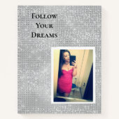 Silver Sparky Ihr Foto Personalisierter Zitat Notizblock (Vorderseite)