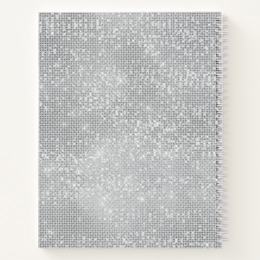 Silver Sparky Ihr Foto Personalisierter Zitat Notizblock (Rückseite)