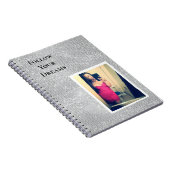 Silver Sparky Ihr Foto Personalisierter Zitat Notizblock (Rechte Seite)