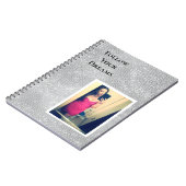 Silver Sparky Ihr Foto Personalisierter Zitat Notizblock (Linke Seite)