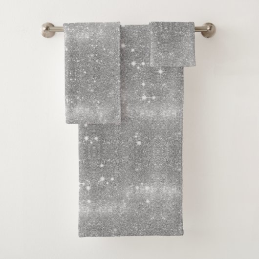 Silver Speckled Effect Badhandtuch Set (Insitu)