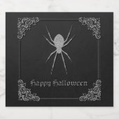 Silver Spider Halloween Alkoholflaschenetikett (Einzelnes Label)