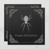 Silver Spider Halloween Einladung (Vorne/Hinten)