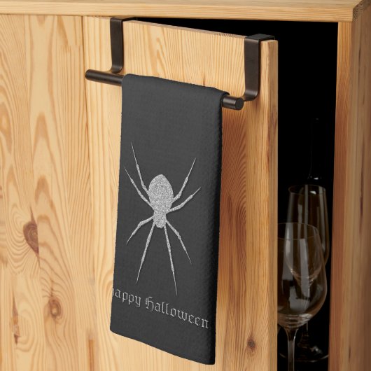 Silver Spider Halloween Geschirrtuch (Drittel gefaltet)