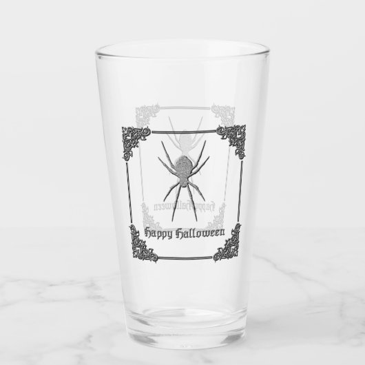 Silver Spider Halloween Glas (Vorderseite)