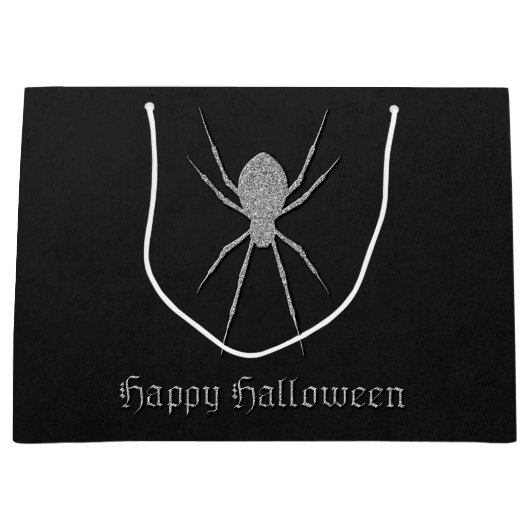 Silver Spider Halloween Große Geschenktüte (Vorderseite)