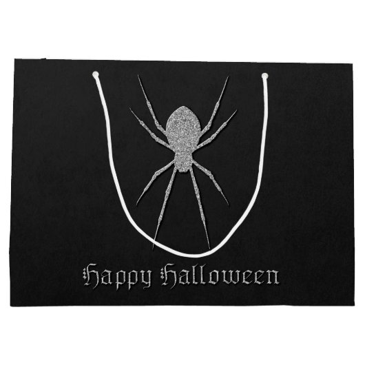 Silver Spider Halloween Große Geschenktüte (Rückseite)