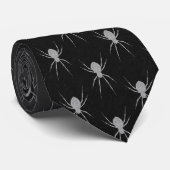 Silver Spider Halloween Krawatte (Gerollt)