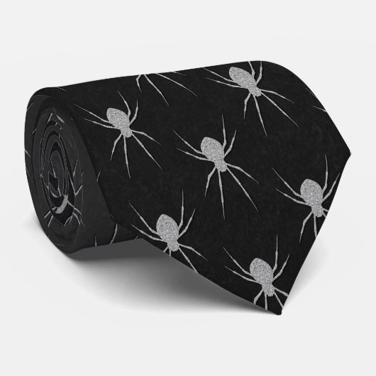 Silver Spider Halloween Krawatte (Gerollt)