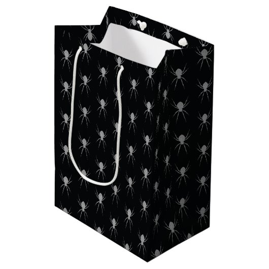 Silver Spider Halloween Mittlere Geschenktüte (Vorderseite Schrägansicht)