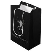 Silver Spider Halloween Mittlere Geschenktüte (Vorderseite Schrägansicht)