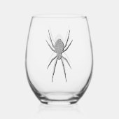 Silver Spider Halloween Weinglas Ohne Stiel (Vorderseite)