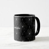 Silver Spiderweb Lace auf Black Tasse (VorderseiteRechts)