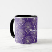 Silver Spiderweb Lace auf Lila Tasse (Vorderseite Links)