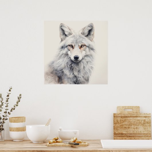 Silver Spirit Animal Fox Poster (Küche)