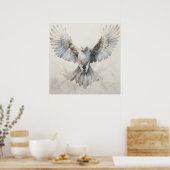 Silver Spirit Animal Hawk Poster (Küche)
