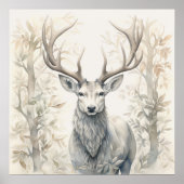 Silver Spirit Animal Stag Poster (Vorne)