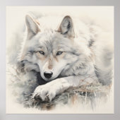 Silver Spirit Animal Wolf Poster (Vorne)