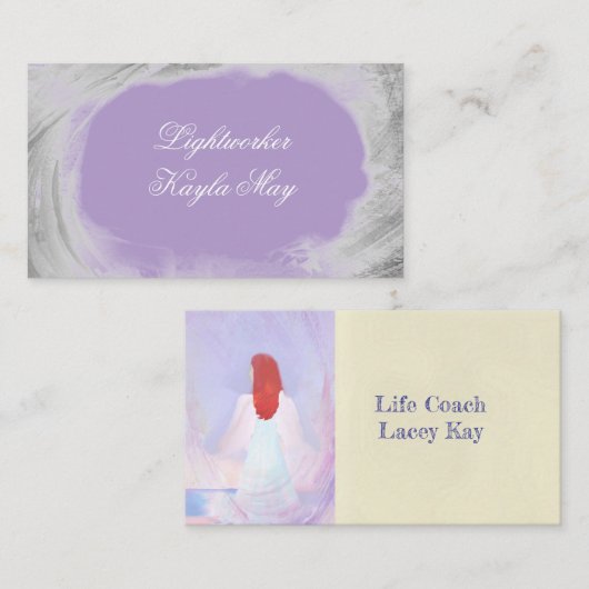 Silver Spiritual Light Reiki Visitenkarte (Vorne/Hinten)