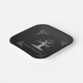 Silver Spooky Tree Halloween Pappteller (Gewinkelt)