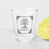 Silver Spooky Tree Halloween Schnapsglas (Vorderseite)
