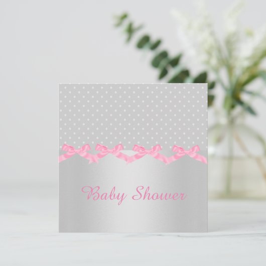 SILVER SPOT BABY SHOWER EINLADUNG (Stehend Vorderseite)